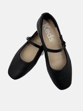 Keds Black Leather Mary Jane Sneaker Flats Women’s Size 8